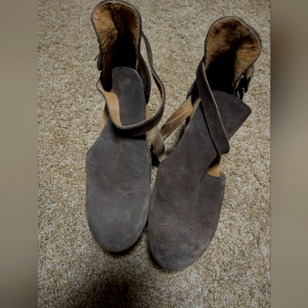Free People wooden clogs with straps